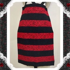 The Limited Color Block Lace Overlay Skirt